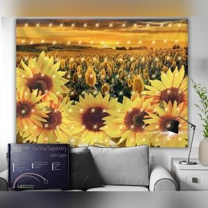 Sunflower Backdrops Yellow Photo Backgrounds Tapestry Wall Hanging Artwork Paint